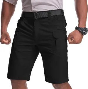 Men's Hiking Cargo Tactical Shorts with Multi Pockets Stretch Water Resistant Shorts Outdoor Hiking Fishing Camping6335-Black-40