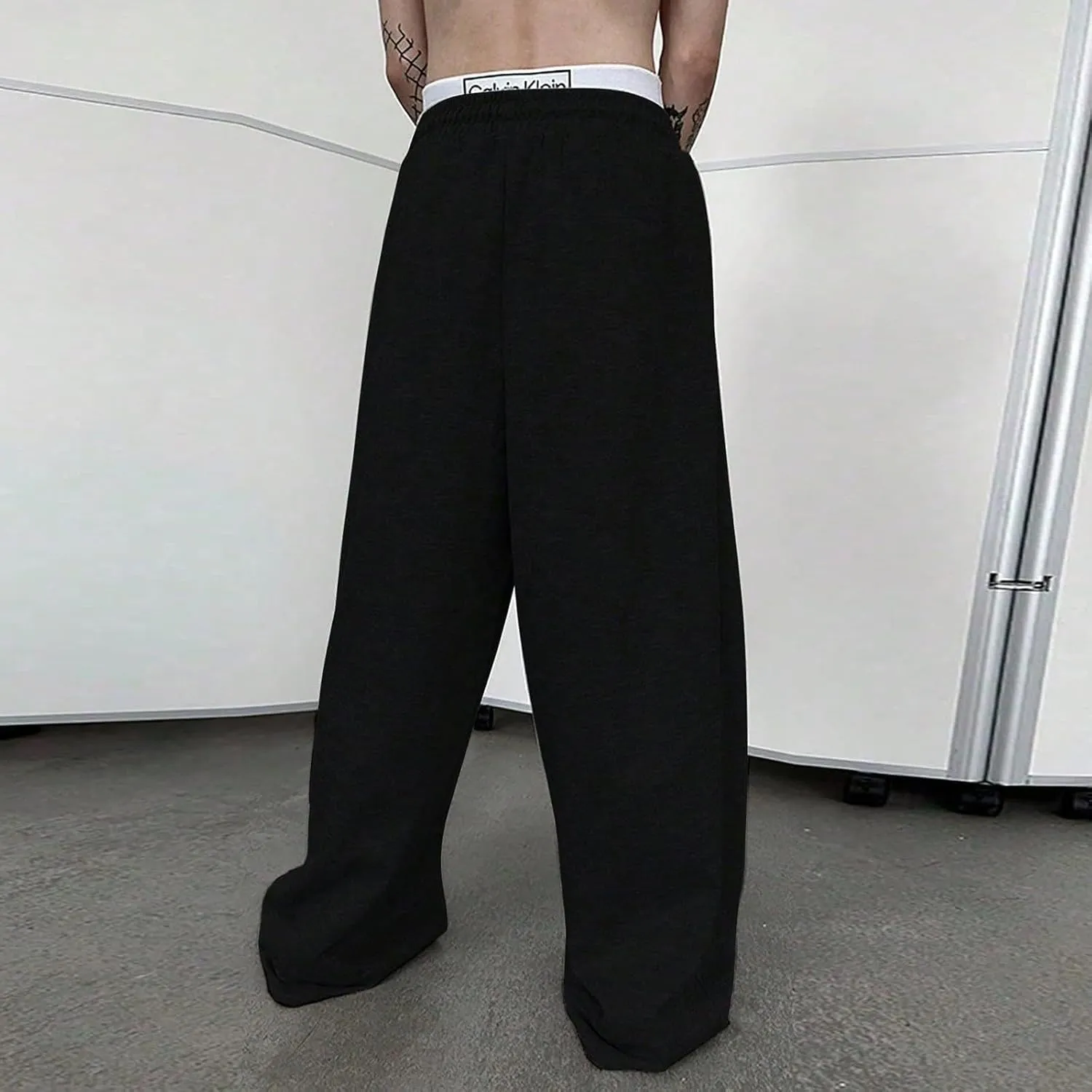 Mens Jogging Casual Baggy Cargo Sweatpants Drawstring Open Bottom Sweat Pants Straight Leg Athletic Sport Jogger