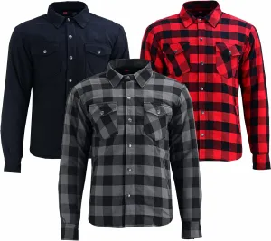 Men's Motorcycle Riding Flannel Shirt, Concealed Carry Jacket,CE Approved with Level 1 Protection Kevlar on Protected Areas