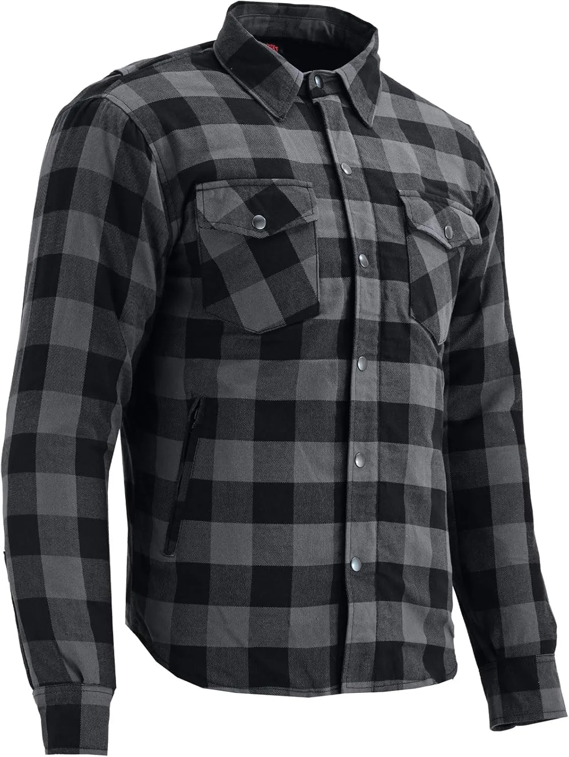 Men's Motorcycle Riding Flannel Shirt, Concealed Carry Jacket,CE Approved with Level 1 Protection Kevlar on Protected Areas