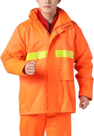 Men’s Raincoat, Hooded Rain Jacket with Pants, Breathable Rain Gear, for Outdoor Sports Cycling Fishing Golf