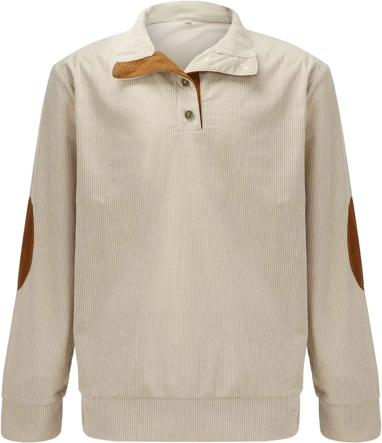 Men's Solid Rib Knit Sweater Quarter Zip Pullover Stand Collar V Neck Long Sleeve Top Lightweight Loose Sportwear