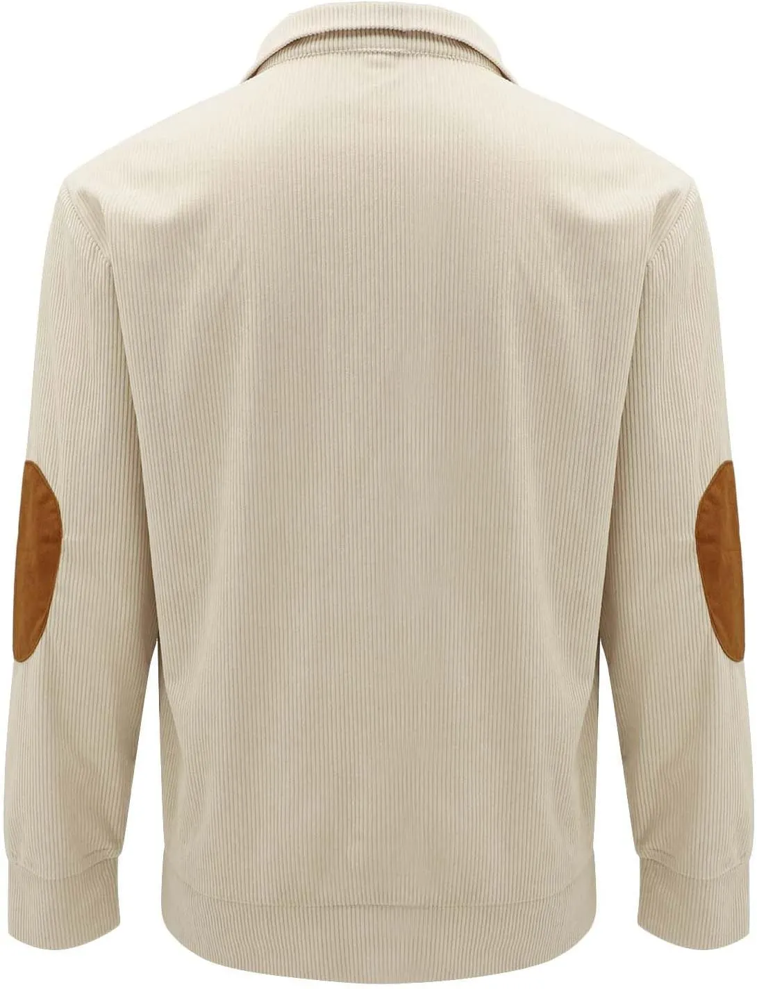 Men's Solid Rib Knit Sweater Quarter Zip Pullover Stand Collar V Neck Long Sleeve Top Lightweight Loose Sportwear