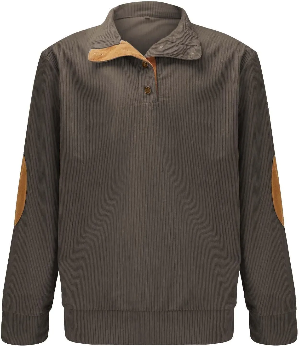 Men's Solid Rib Knit Sweater Quarter Zip Pullover Stand Collar V Neck Long Sleeve Top Lightweight Loose Sportwear