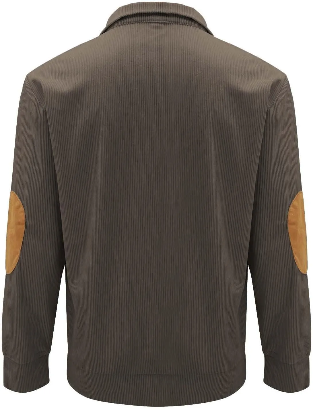 Men's Solid Rib Knit Sweater Quarter Zip Pullover Stand Collar V Neck Long Sleeve Top Lightweight Loose Sportwear