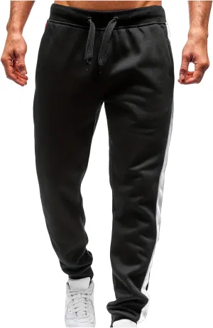 Mens Sweatpants Elastic Bottom Fleece Lined Joggers Drawstring Waistband Athletic Track Pants with Pockets