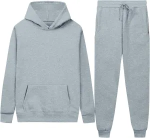 Mens Sweatsuit Hoodie Jogger Set 2 Piece Outfits Fleece Lined Sweatshirt Sweatpants Tracksuit with Pockets