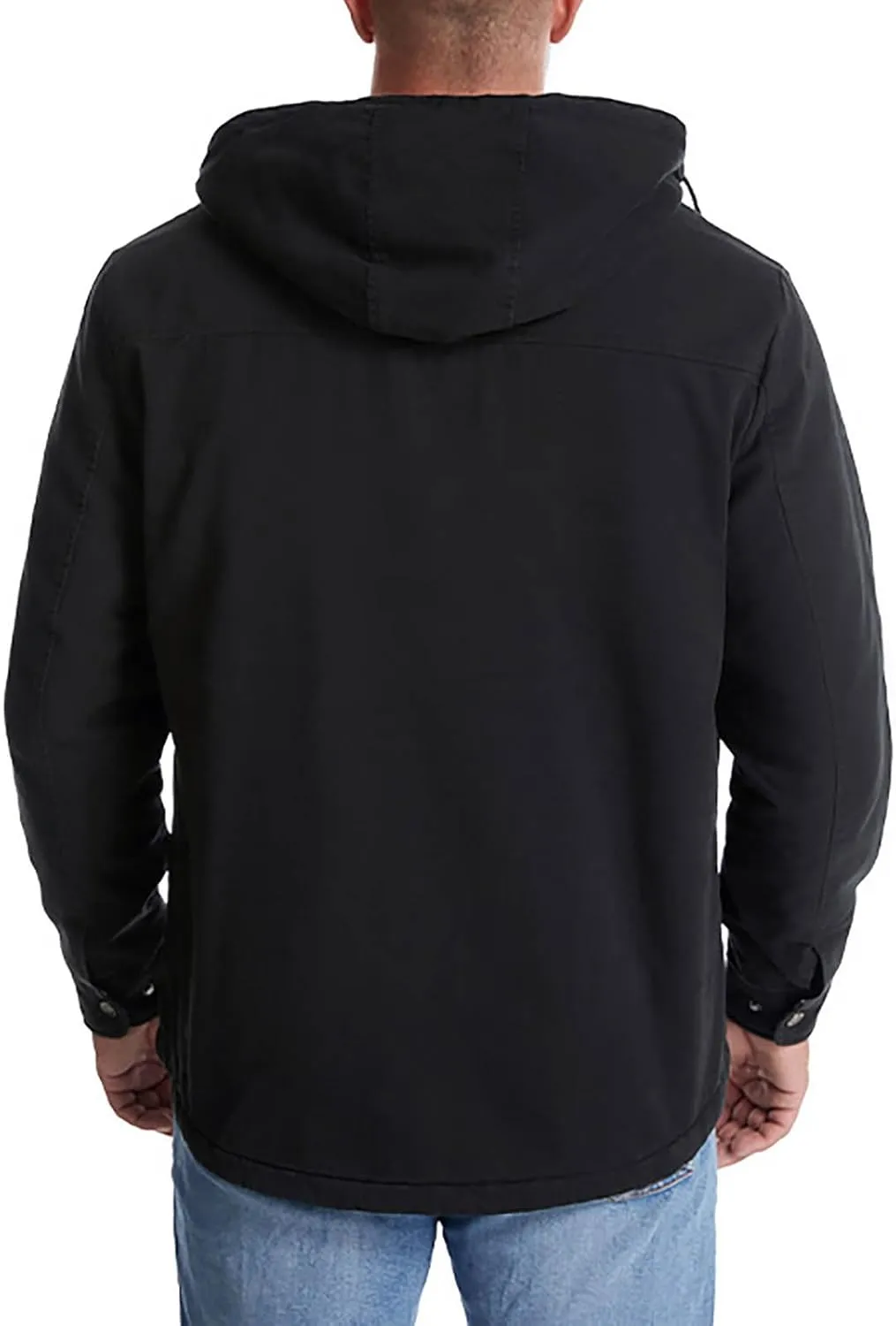 Men's Thicken Fleece Hoodies with Pockets Sherpa Lined Military Tactical Warm Winter Jacket Outdoor Utility Work Coat