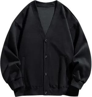 Mens Winter Coats Casual Long Sleeve Pullover Jackets Open Front Cardigan Button Down Fall Jackets Oversized Sweatshirt
