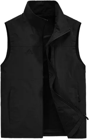 Men's Workout Hooded Tank Tops Sleeveless Hoodies Gym Workout Training Tees Bodybuilding Muscle Cut Off T-Shirts Travel Jacket with Hidden Pockets(Black-B,Medium)