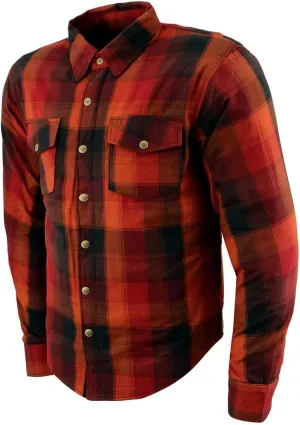 Milwaukee Leather Men's Plaid Flannel Biker Shirt Shirts w/CE Armor - Reinforced w/Aramid Fibers - XX-Large