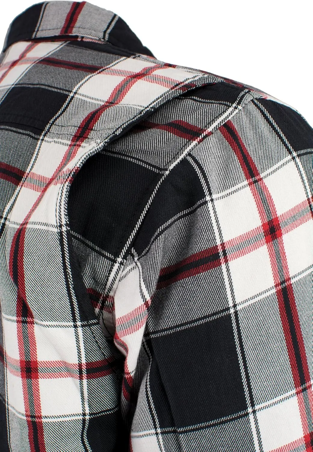 Milwaukee Leather Men's Plaid Flannel Biker Shirt with CE Approved Armor - Reinforced w/Aramid Fibers MPM1625