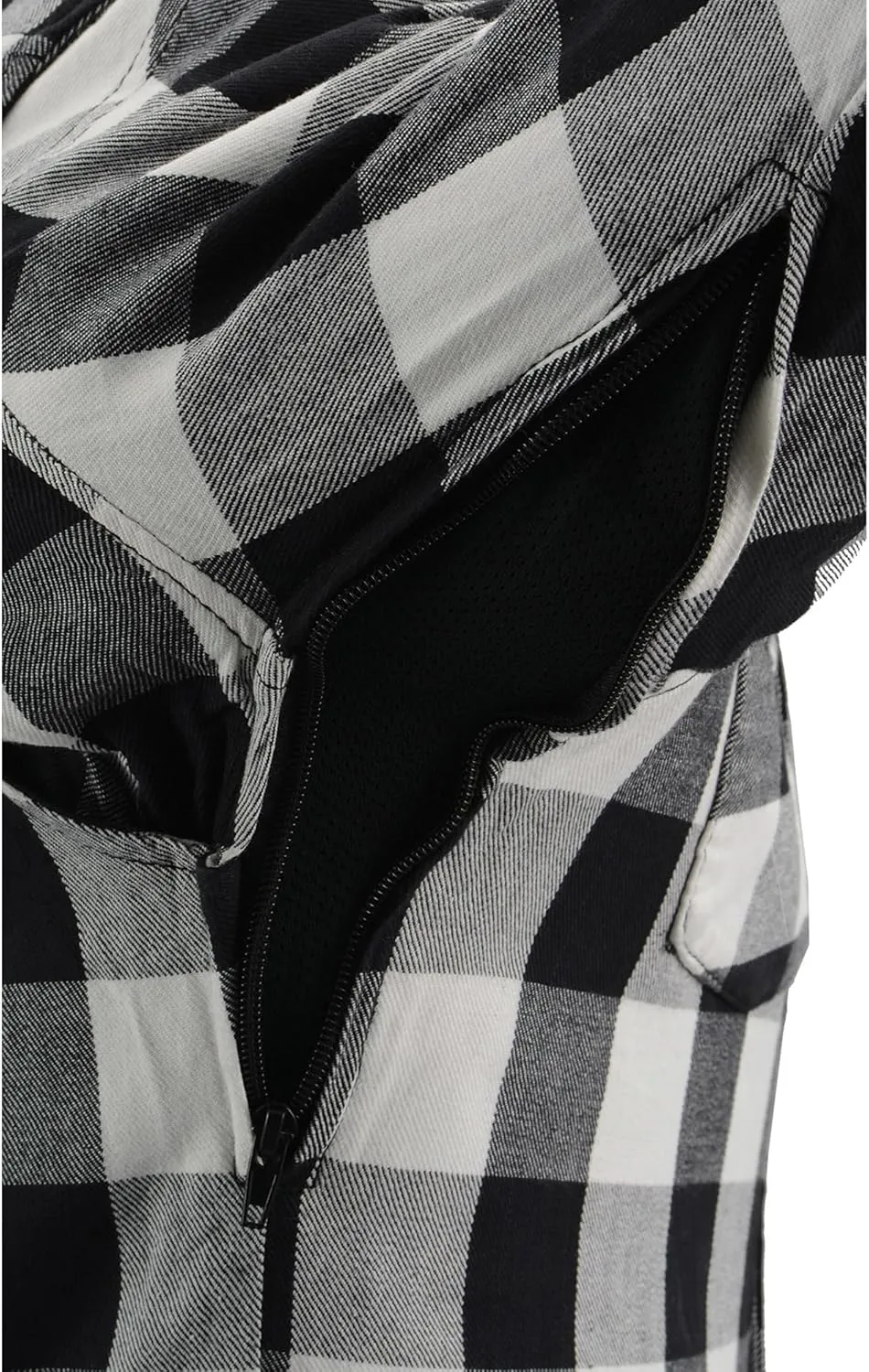 Milwaukee Leather Men's Plaid Flannel Biker Shirt with CE Approved Armor - Reinforced w/Protective Fibers