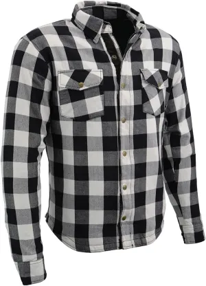 Milwaukee Leather MPM1633 Men's Plaid Flannel Biker Shirt with CE Approved Armor - Reinforced w/Aramid Fiber - Large Multi