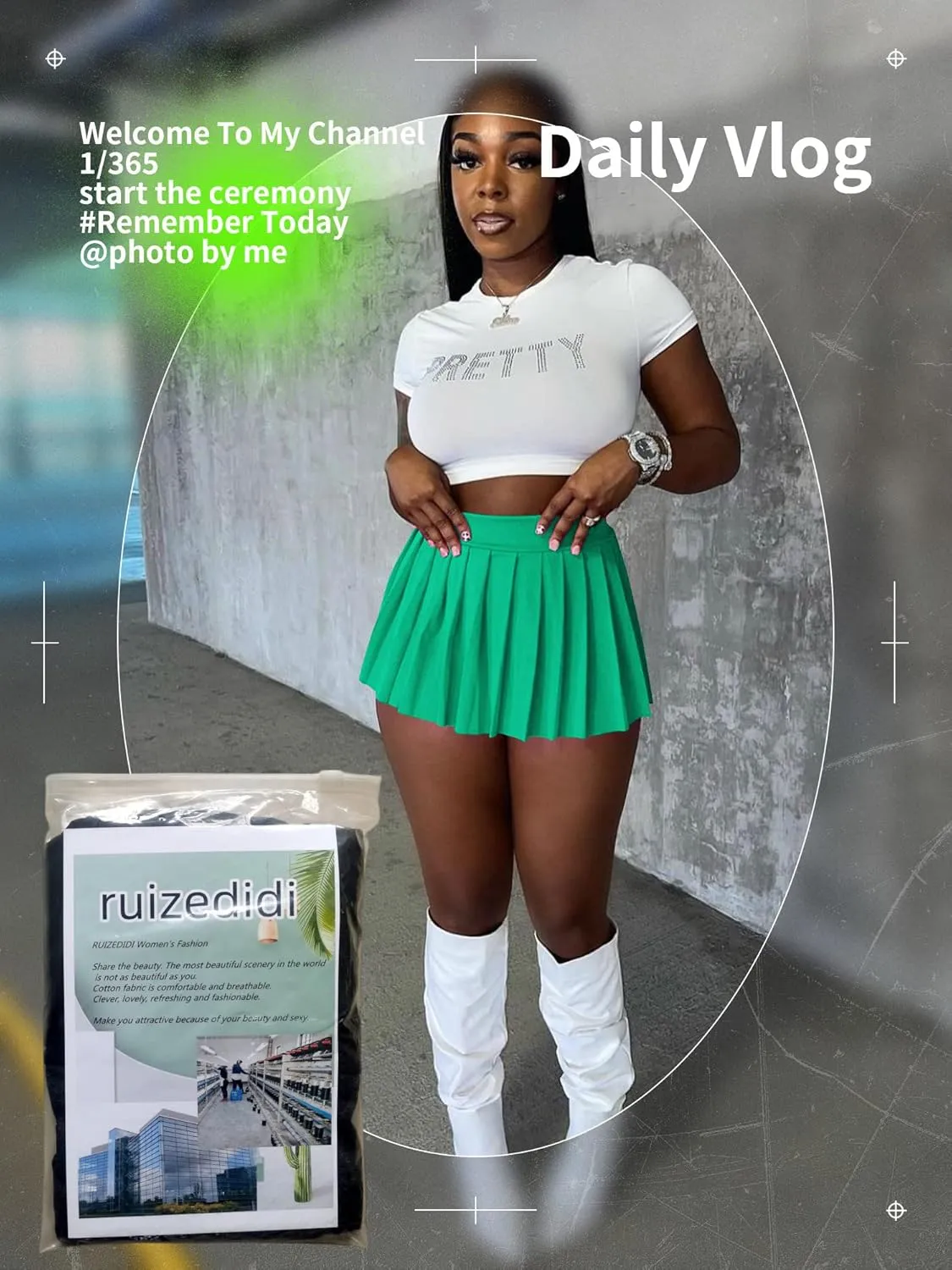 Mini Pleated Skirts for Women Sexy Cute Girl Y2k Short Cargo Skirt Women's Club Tennis Skort Skater A line with Slit