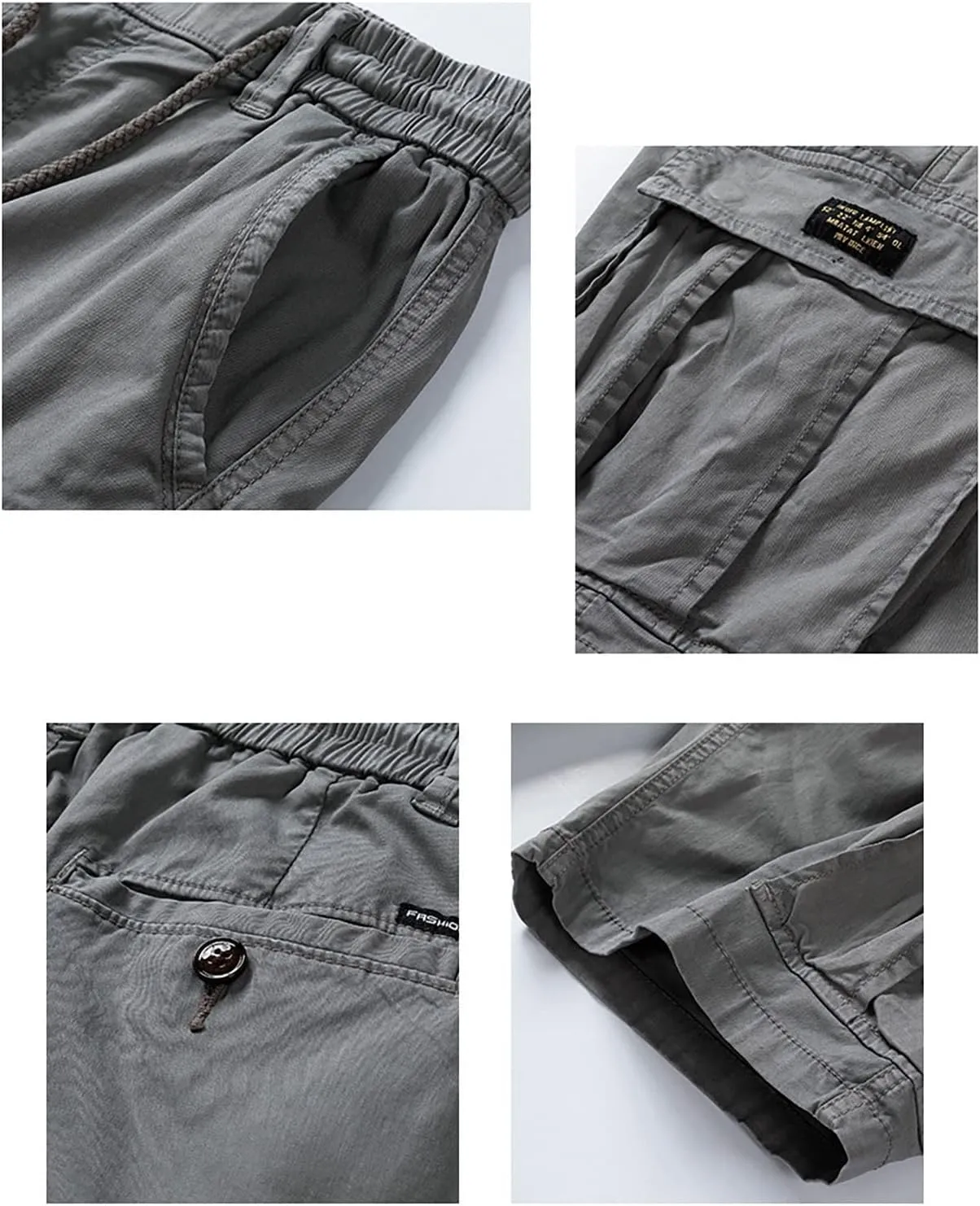 Muscularfit 5 Inch Inseam Shorts Men 2023 Drawstring Elastic Waist Multi Pockets Cargo Shorts Outdoor Utility Tooling Shorts