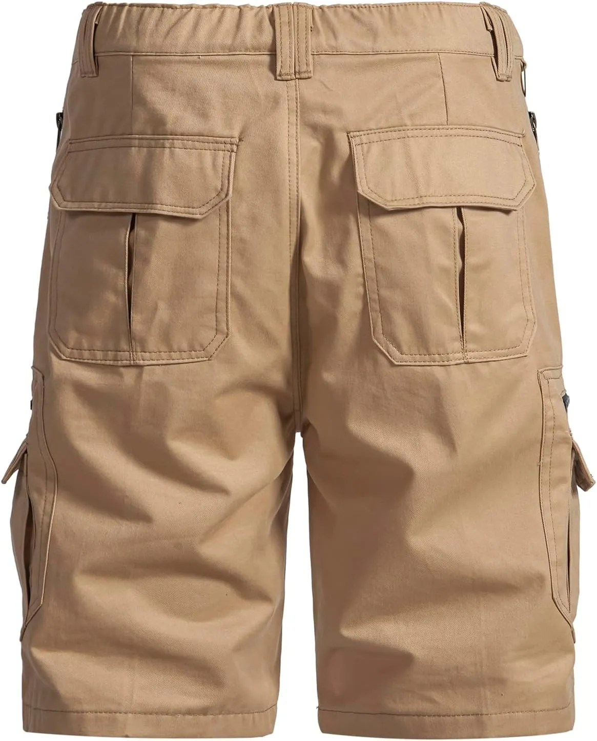 Mylldey Mens Cargo Shorts 12 Pockets Hiking Shorts Regular Fit Men Elastic Waist Cotton Cargo Shorts