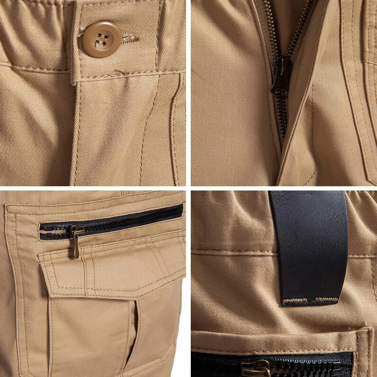 Mylldey Mens Cargo Shorts 12 Pockets Hiking Shorts Regular Fit Men Elastic Waist Cotton Cargo Shorts