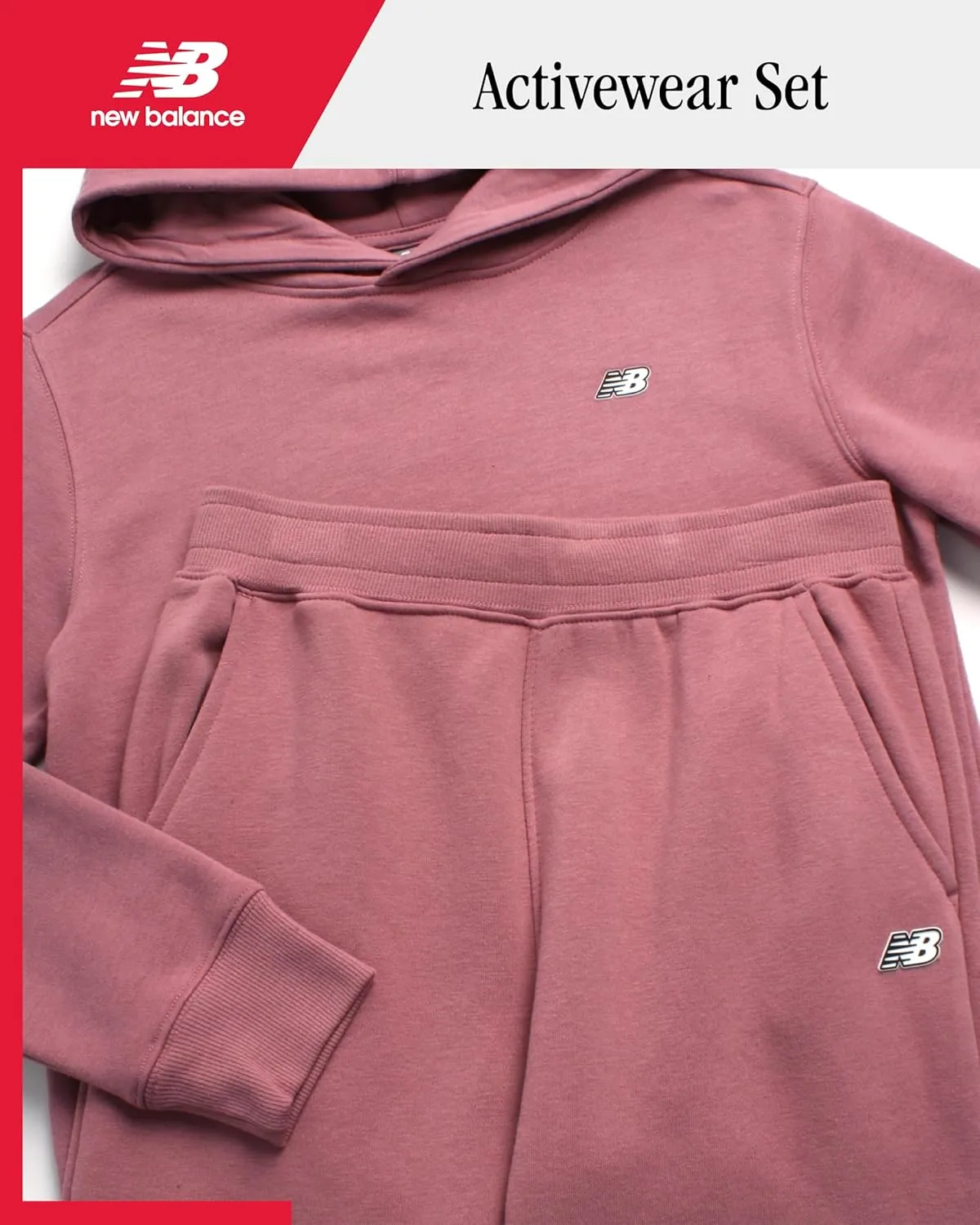 New Balance Boys' Sweatsuit Set - 2 Piece Pullover Hoodie Sweatshirt and Jogger Pants - Boys Activewear Fleece Jogset (8-20)