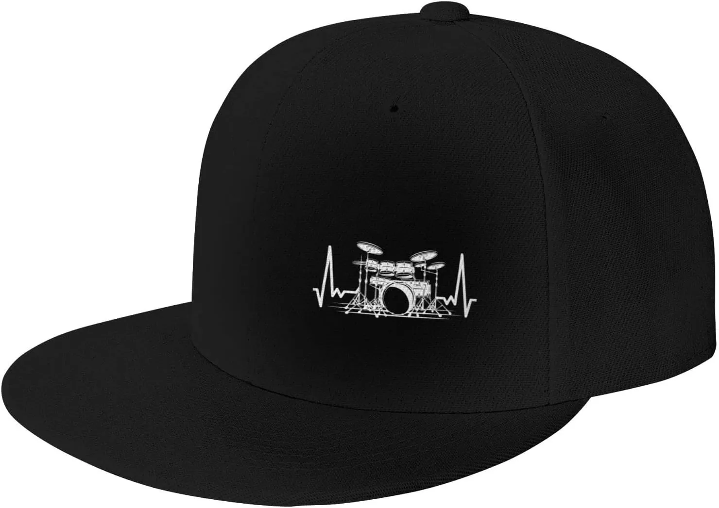ONVOWO Funny-Drums-Drummer-Drumming-Gifts for Women Men Baseball Hats Snapback Hat Cap Hip Hop Style Flat Dad Hat Trucker Hat Black