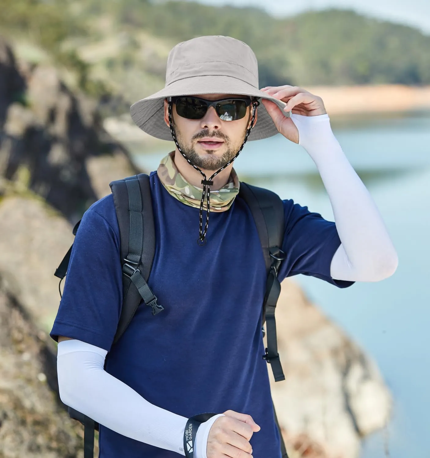 Outdoor Sun Hat Bucket Hats for Men, Summer Man Foldable Sun Protection Wide Brim Sun Hats Beach Hat UPF 50 