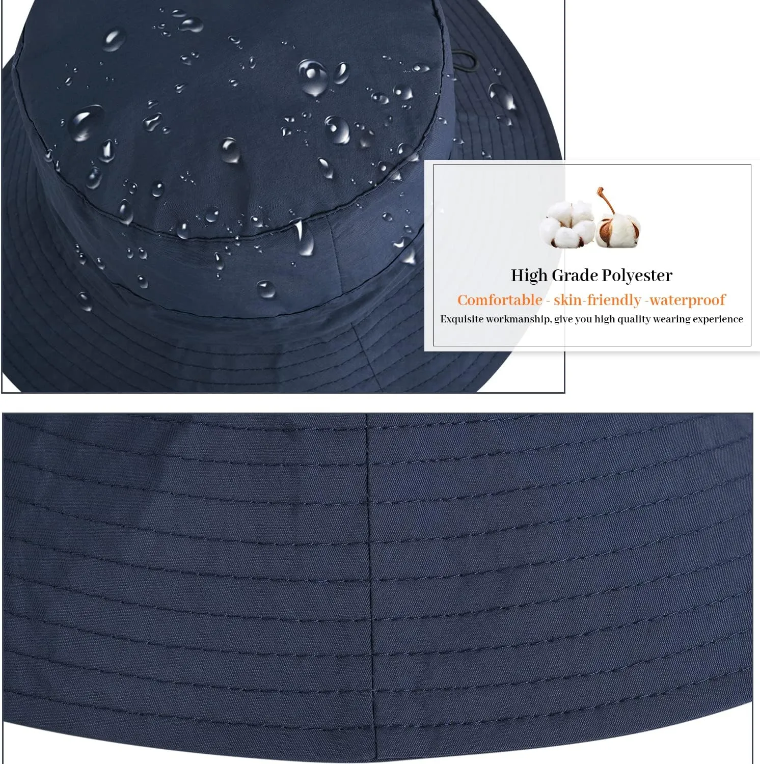 Outdoor Sun Hat Bucket Hats for Men, Summer Man Foldable Sun Protection Wide Brim Sun Hats Beach Hat UPF 50 