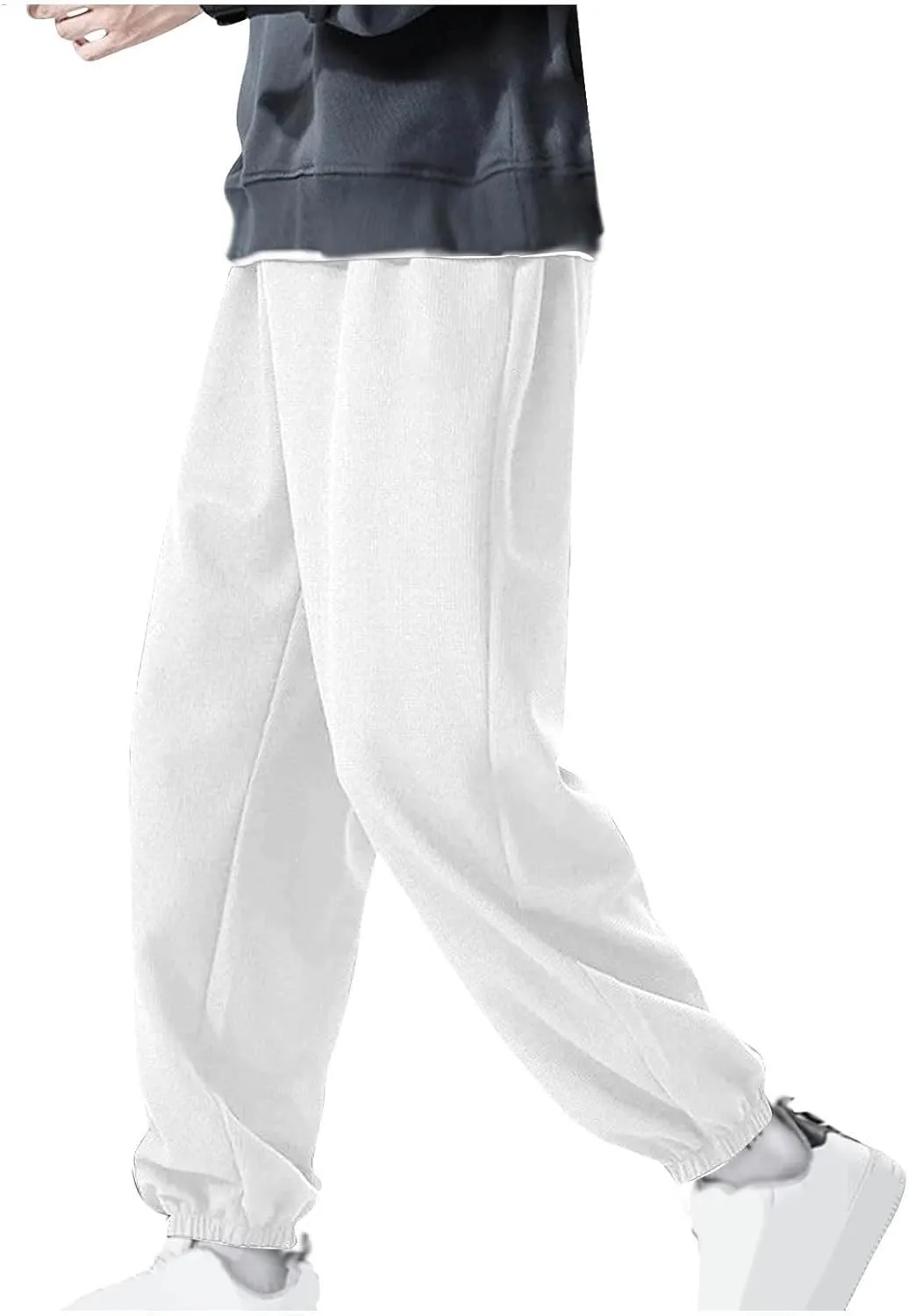 Pants for Men Fashion Casual Elastic Waist Drawstring Baggy Sweatpant Big and Tall Comfy Lounge Yoga Pant with Pocket