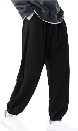 Pants for Men Fashion Casual Elastic Waist Drawstring Baggy Sweatpant Big and Tall Comfy Lounge Yoga Pant with Pocket