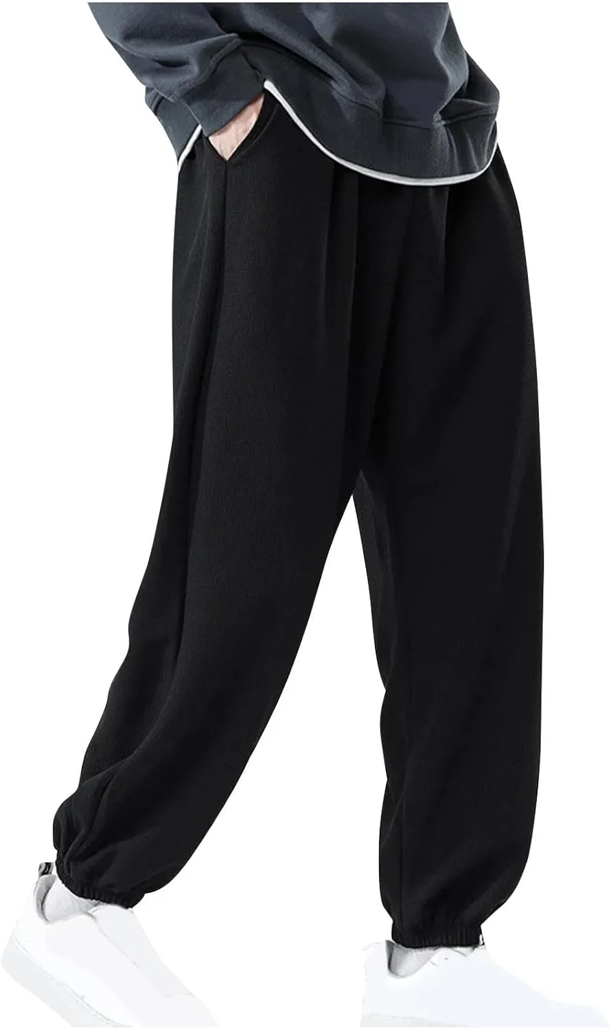 Pants for Men Fashion Casual Elastic Waist Drawstring Baggy Sweatpant Big and Tall Comfy Lounge Yoga Pant with Pocket