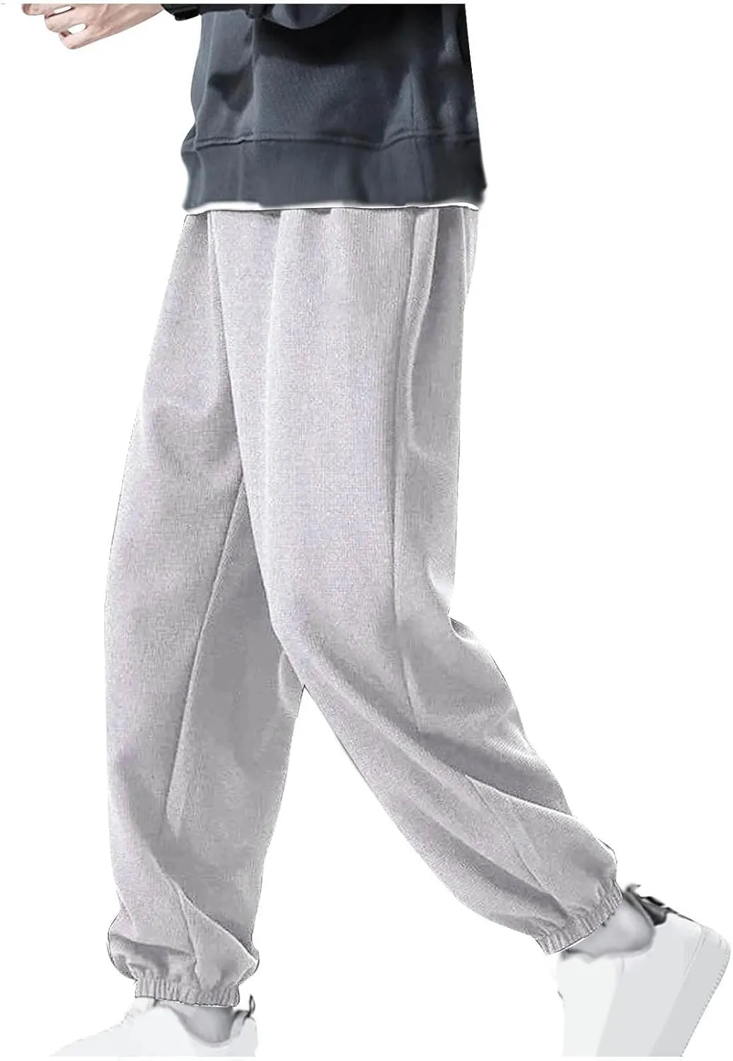 Pants for Men Fashion Casual Elastic Waist Drawstring Baggy Sweatpant Big and Tall Comfy Lounge Yoga Pant with Pocket