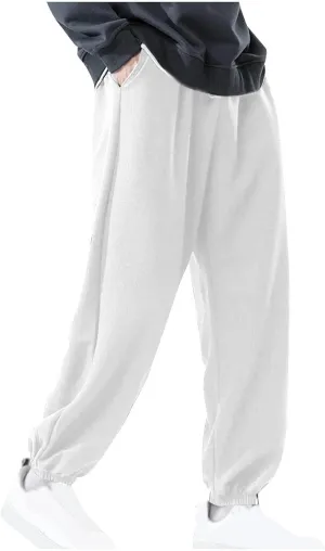 Pants for Men Fashion Casual Elastic Waist Drawstring Baggy Sweatpant Big and Tall Comfy Lounge Yoga Pant with Pocket