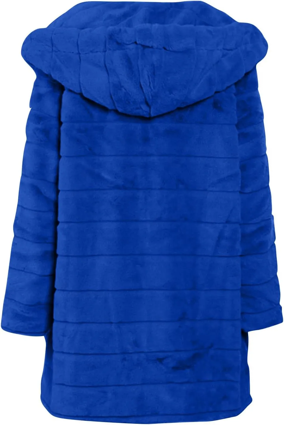 Plus Size Women Faux Fur Coats Open Front Long Winter Coat Warm Fuzzy Fleece Jacket Long Sleeve Thicken Hoodie Outwear