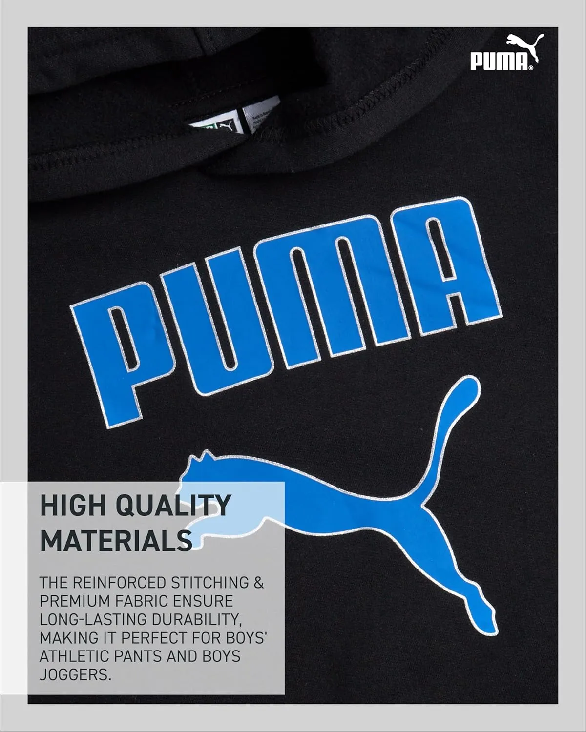 PUMA Toddler Boys' Activewear Set - 3 Piece Active Fleece T-Shirt, Hoodie Sweatshirt, and Jogger Pants Set for Boys (12M-4T)