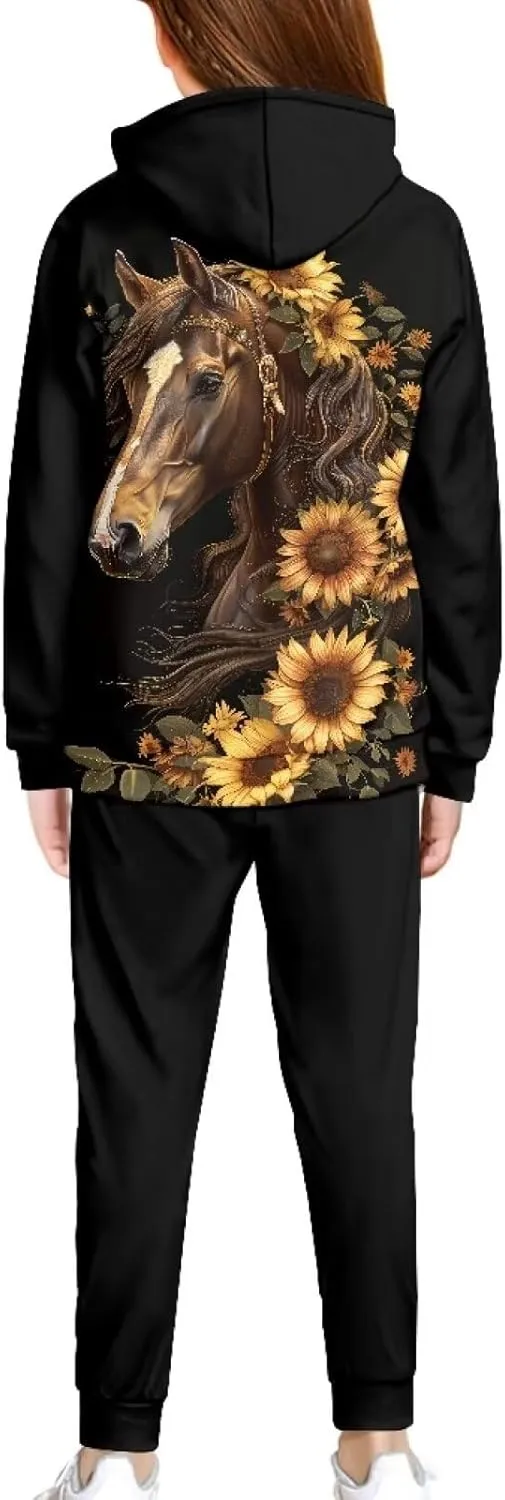 Renewold Kids Hoodie Sweatshirt and Sweatpants 2 Pieces Set Boys Girls Tracksuits Activewear for 4-12 Years