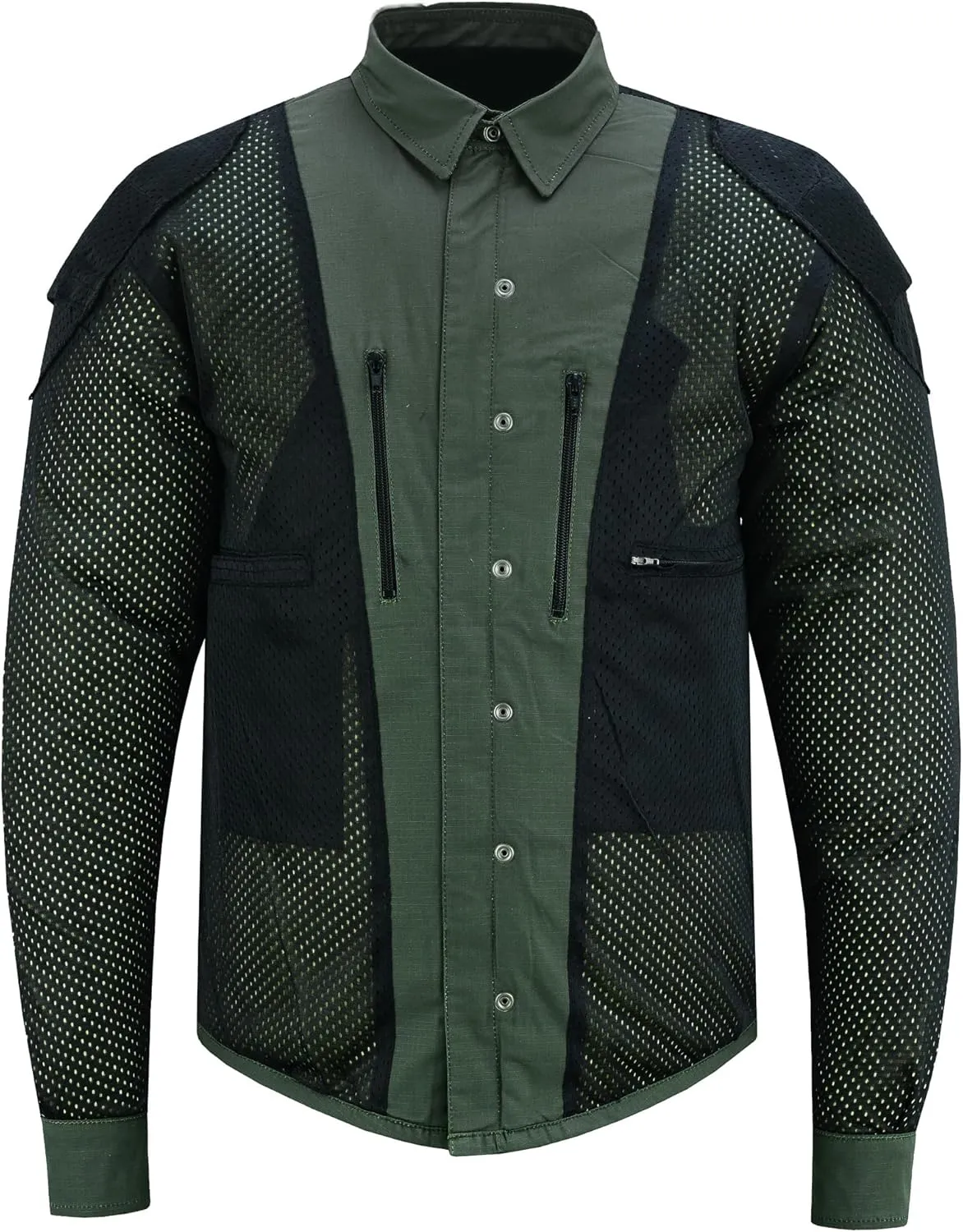 Riparo Motorcycle Riding Work Shirt for Men Long Sleeve Flannel Armored Shirt with Kevlar and CE Removable Protectors