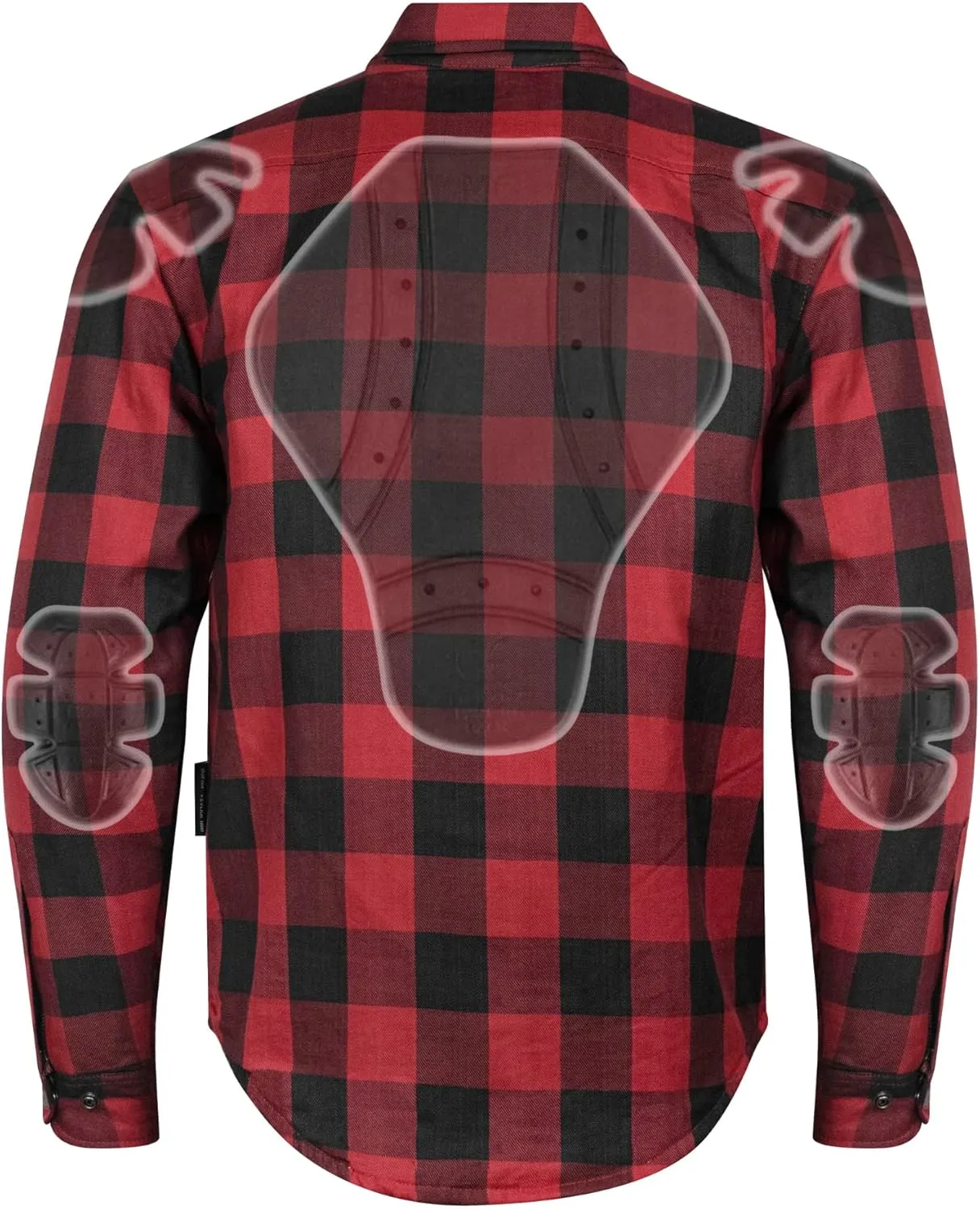 Riparo Motorcycle Riding Work Shirt for Men Long Sleeve Flannel Armored Shirt with Kevlar and CE Removable Protectors