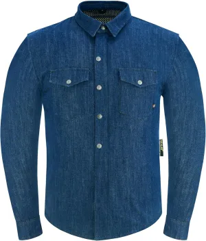 Riparo Motorcycle Riding Work Shirt for Men Long Sleeve Flannel Armored Shirt with Kevlar and CE Removable Protectors
