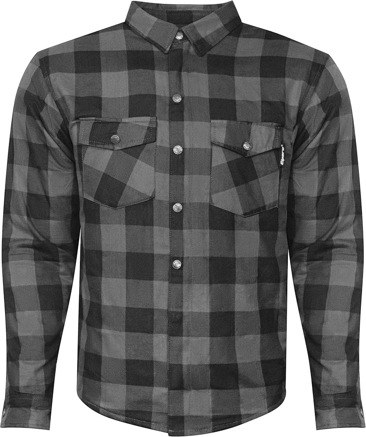 Riparo Motorcycle Riding Work Shirt for Men Long Sleeve Flannel Armored Shirt with Kevlar and CE Removable Protectors