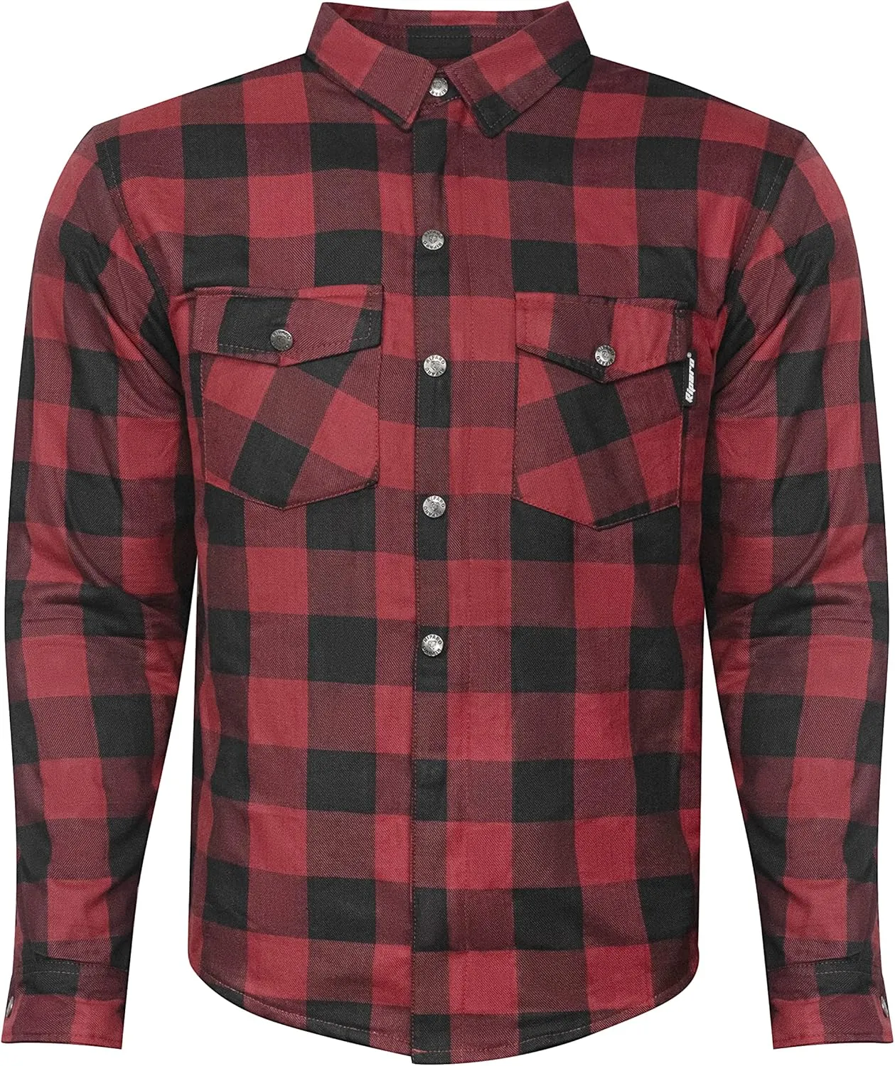Riparo Motorcycle Riding Work Shirt for Men Long Sleeve Flannel Armored Shirt with Kevlar and CE Removable Protectors