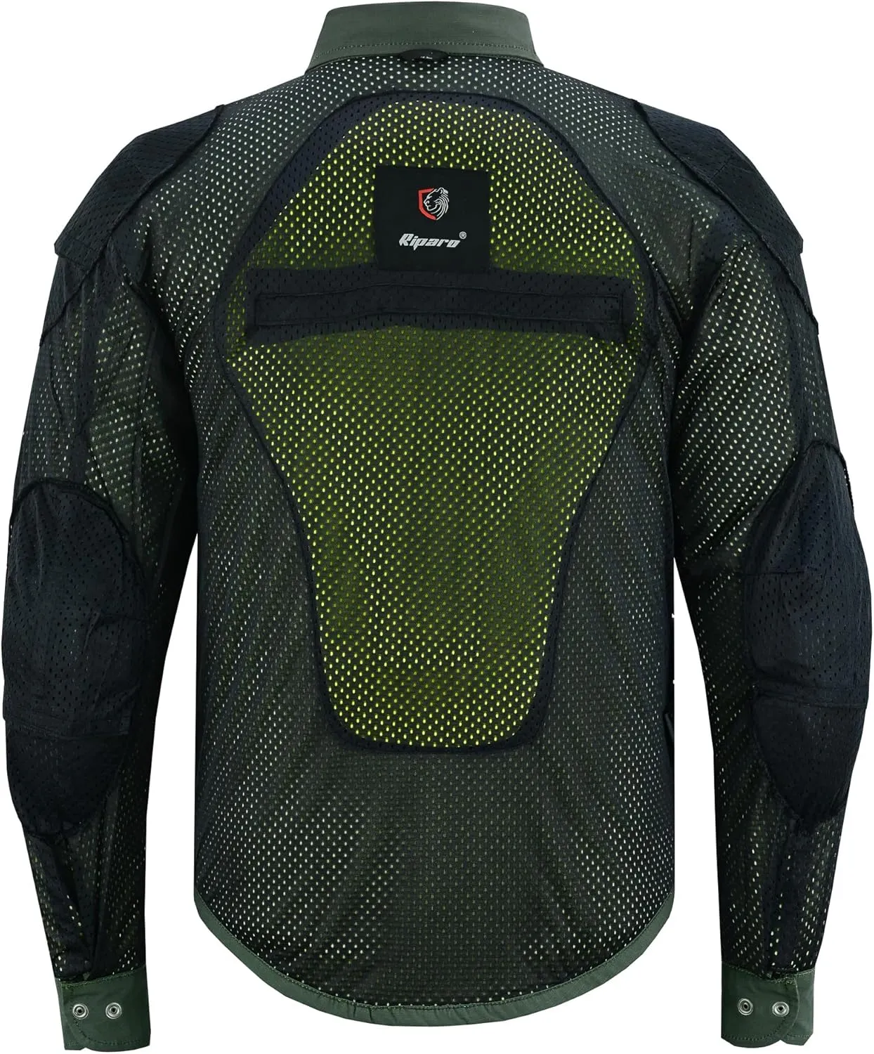 Riparo Motorcycle Riding Work Shirt for Men Long Sleeve Flannel Armored Shirt with Kevlar and CE Removable Protectors