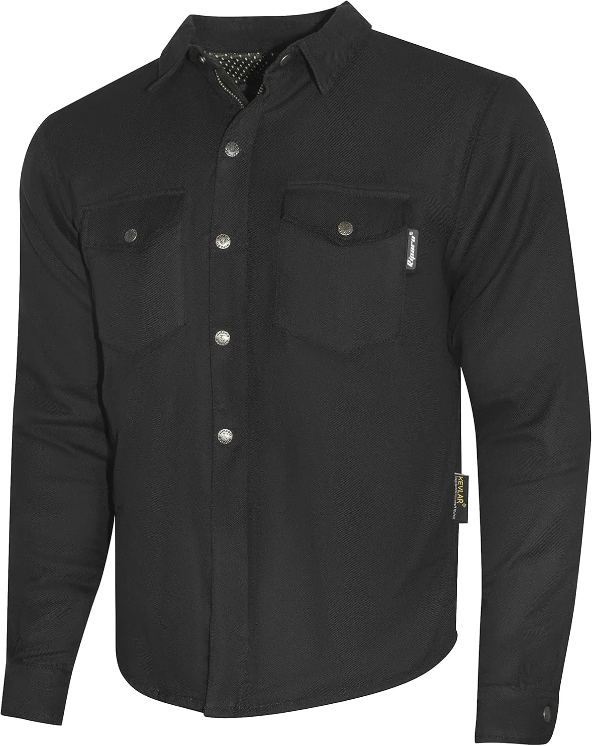 Riparo Motorcycle Riding Work Shirt for Men Long Sleeve Flannel Armored Shirt with Kevlar and CE Removable Protectors