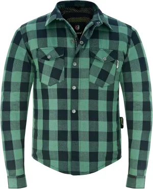 Riparo Motorcycle Riding Work Shirt for Men Long Sleeve Flannel Armored Shirt with Kevlar and CE Removable Protectors