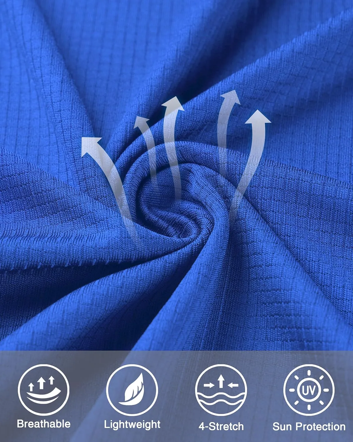 Roadbox Men's UPF 50  Swim Rash Guard, Long Sleeve UV Sun Protection SPF Water Shirts Quick Dry for Outdoor Fishing Hiking