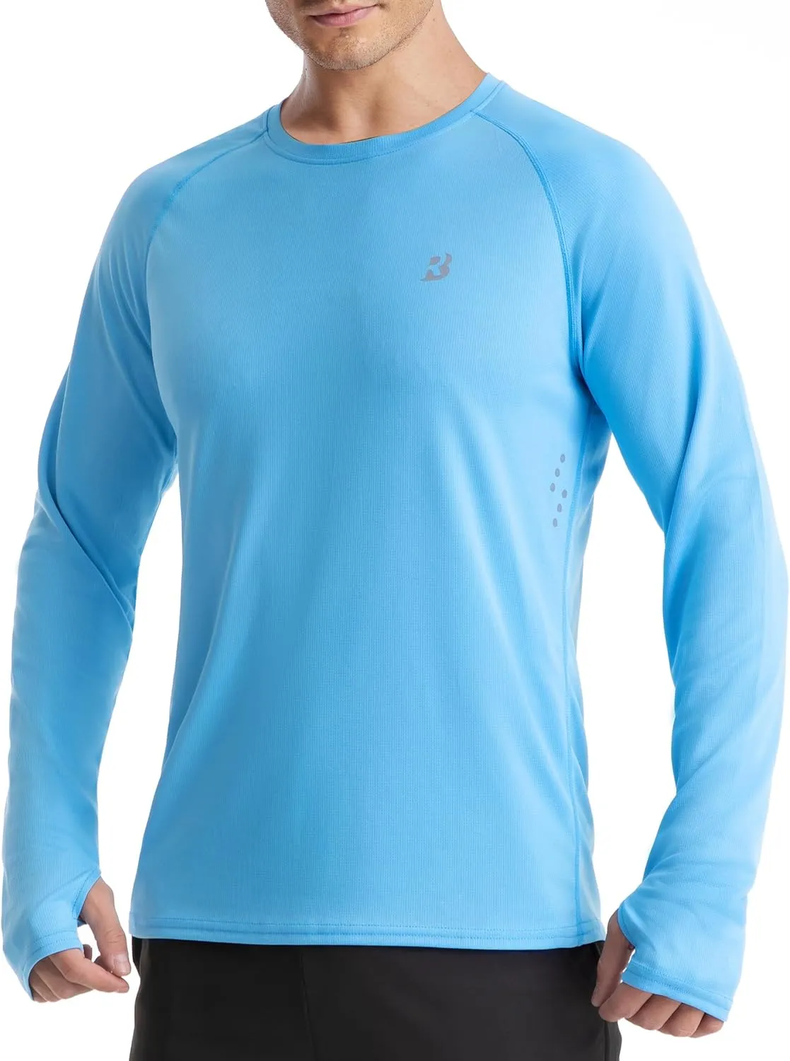 Roadbox Men's UPF 50  Swim Rash Guard, Long Sleeve UV Sun Protection SPF Water Shirts Quick Dry for Outdoor Fishing Hiking