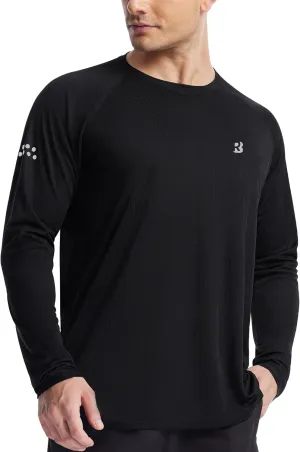 Roadbox Men's UPF 50  Swim Rash Guard, Long Sleeve UV Sun Protection SPF Water Shirts Quick Dry for Outdoor Fishing Hiking