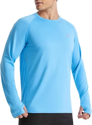Roadbox Men's UPF 50  Swim Rash Guard, Long Sleeve UV Sun Protection SPF Water Shirts Quick Dry for Outdoor Fishing Hiking