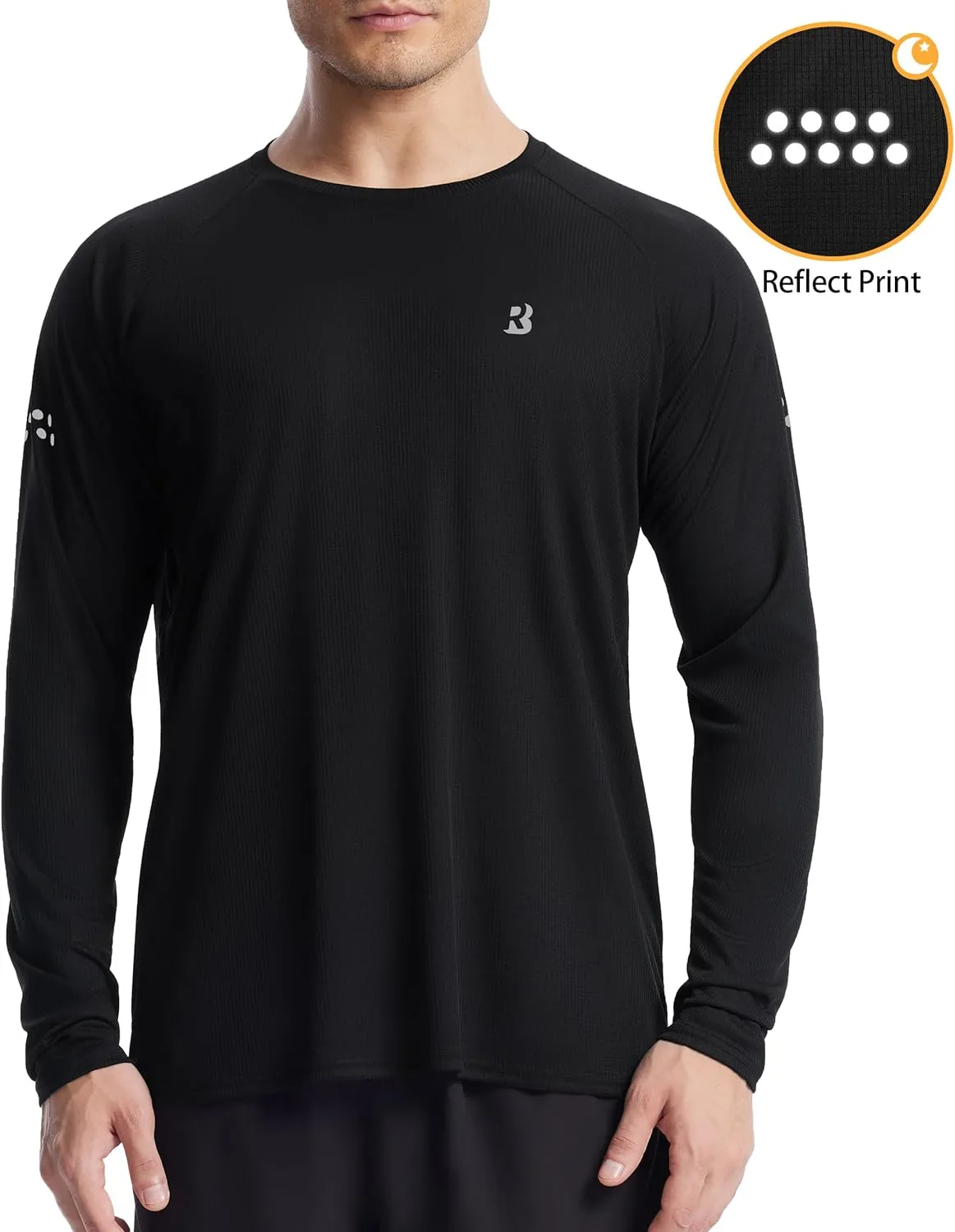 Roadbox Men's UPF 50  Swim Rash Guard, Long Sleeve UV Sun Protection SPF Water Shirts Quick Dry for Outdoor Fishing Hiking