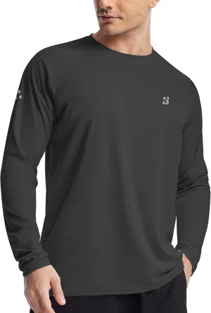 Roadbox Men's UPF 50  Swim Rash Guard, Long Sleeve UV Sun Protection SPF Water Shirts Quick Dry for Outdoor Fishing Hiking