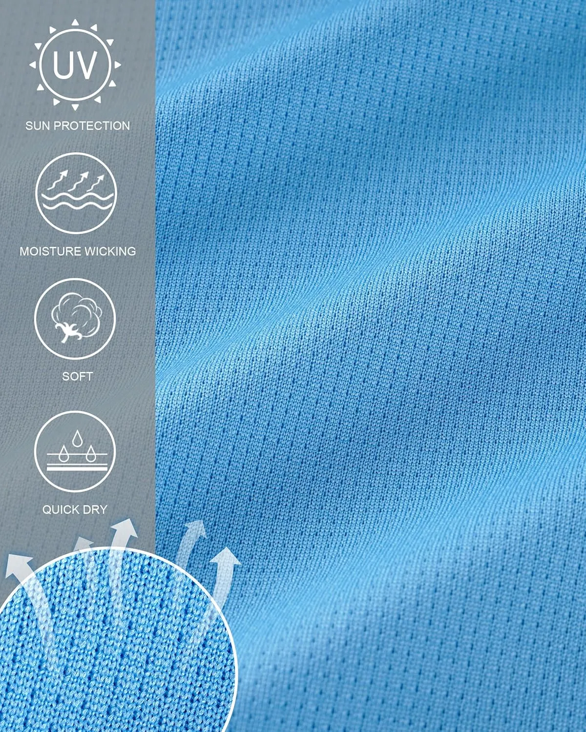 Roadbox Men's UPF 50  Swim Rash Guard, Long Sleeve UV Sun Protection SPF Water Shirts Quick Dry for Outdoor Fishing Hiking