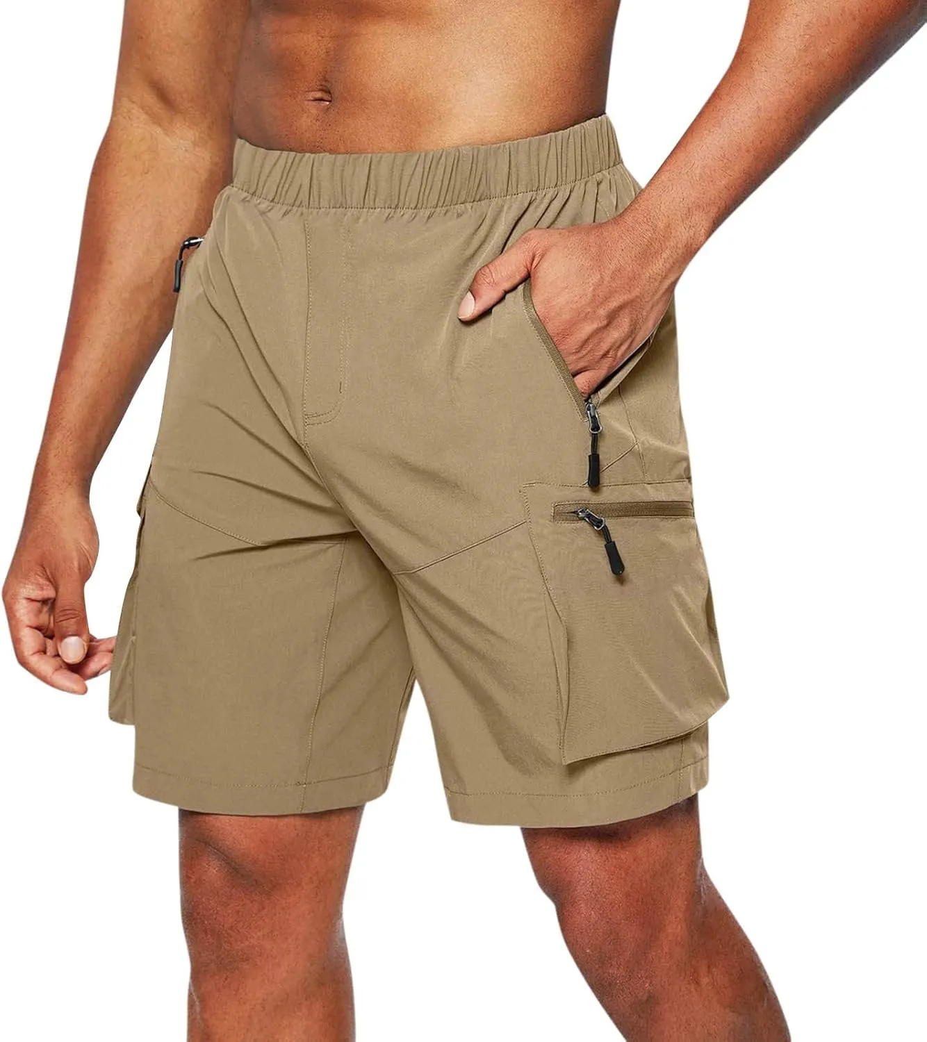 RTRDE Men's Shorts Casual Hiking Cargo Shorts Work Casual Summer Lightweight Bermuda Shorts with Pockets Golf, M-4XL